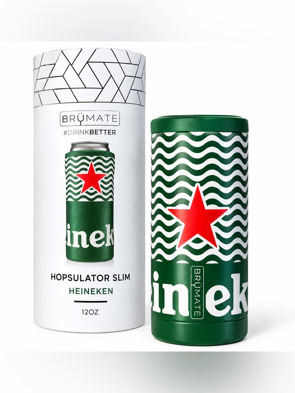 BrüMate Hopsulator Slim Heineken Special Edition 12oz Can Cooler NWOT